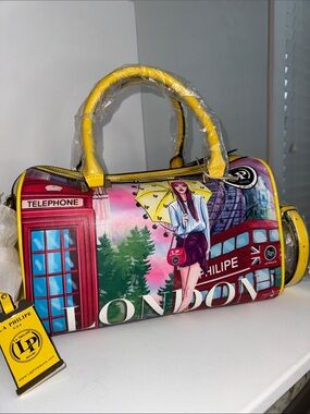 La Philipe "Umbrella In London" Satchel Weekend Travel Bag